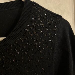 Halogen Nordstrom Women’s PS Black Sequin Bead Cardigan very soft